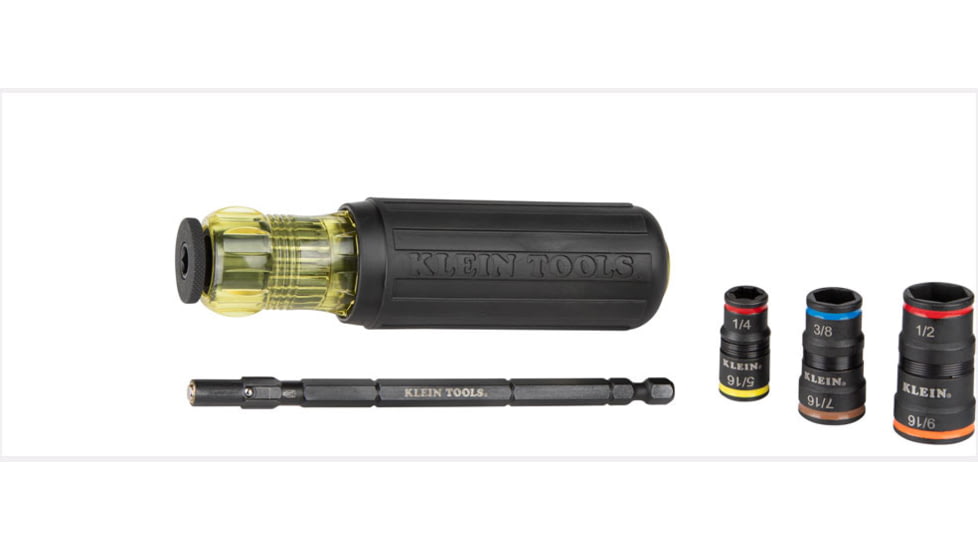 Klein Tools 7in1 Impact Rated Flip Socket Set w/Handle, Black/Yellow, 32910