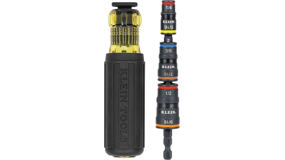 Klein Tools 7in1 Impact Rated Flip Socket Set w/Handle, Black/Yellow, 32910