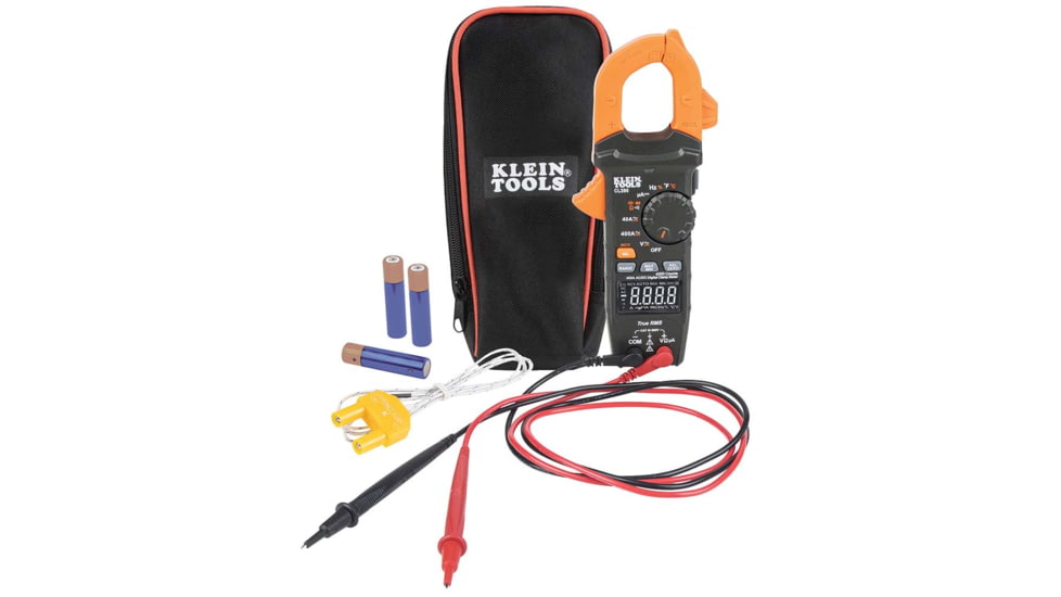 Klein Tools AC/ DC Digital Clamp Meter, Auto-Ranging 400 AmP, Orange/Black, CL390