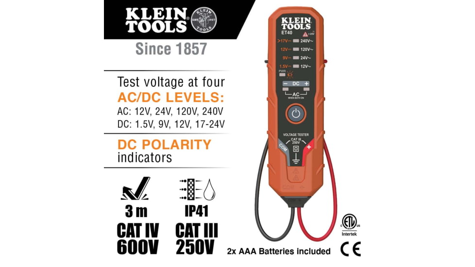 Klein Tools AC/DC Voltage Tester Electronic, ET40