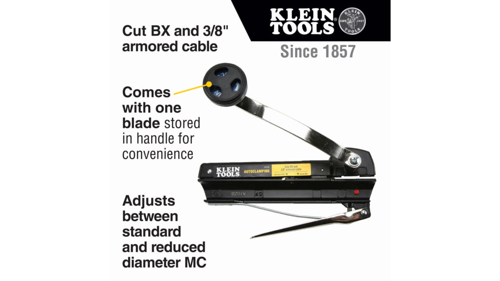 Klein Tools Armored and BX Cable Cutter, Black, 53725