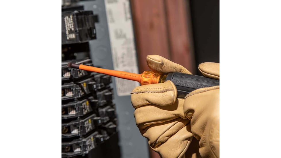 Klein Tools Cabinet Screwdriver Set, Slim-Tip Insulated Phillips, Square, 4Piece, Orange/Black, 33734INS