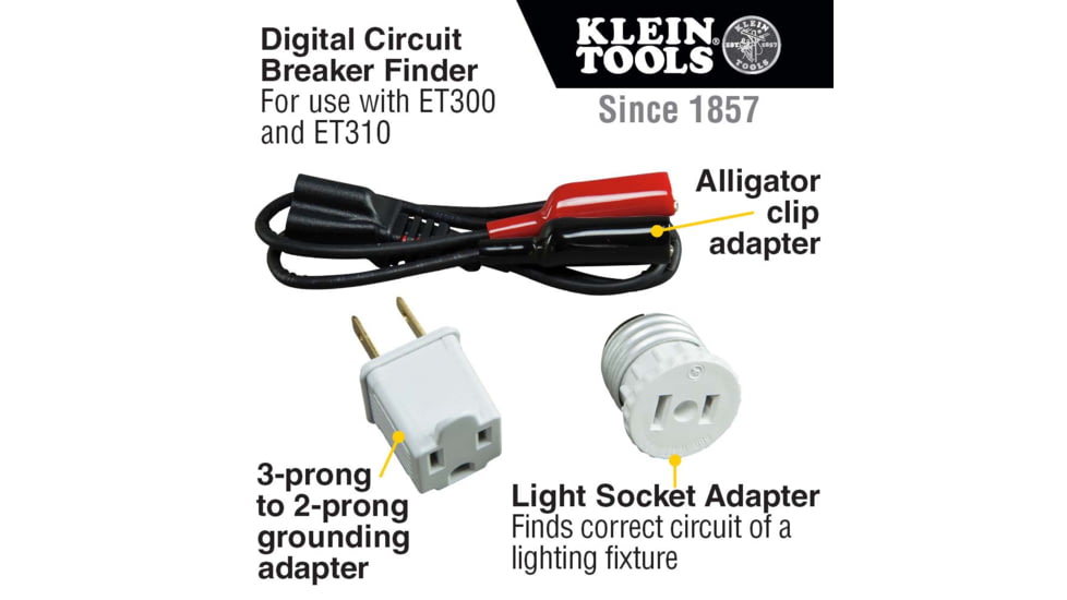 Klein Tools Circuit Breaker Finder Accessory Kit, Black/Red/White, 69411