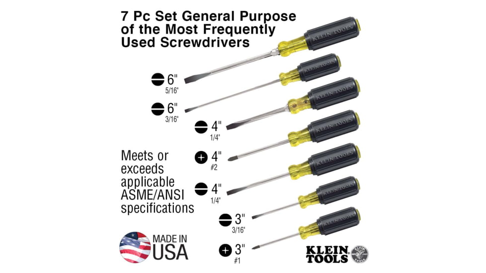 Klein Tools Cushion-Grip Screwdriver Set 7-Piece, 85076