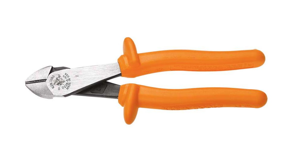 Klein Tools Diagonal Cutting Plier, High Leverage, 8In, Orange, D228-8-INS