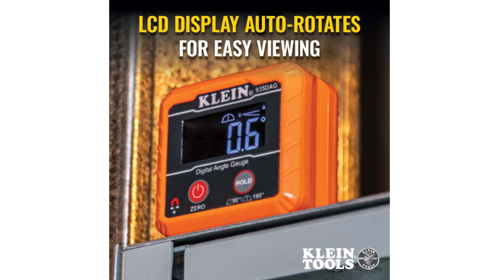 Klein Tools Digital Angle Gauge and Level, Orange, 935DAG