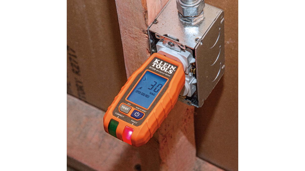 Klein Tools GFCI Receptacle Tester w/LCD, Orange/Black, RT250