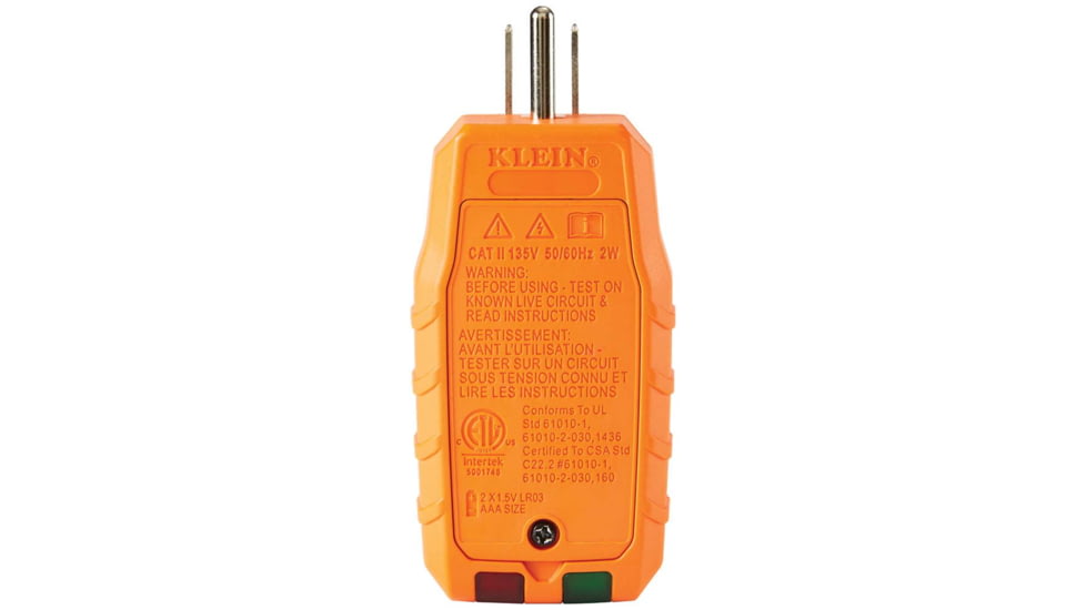 Klein Tools GFCI Receptacle Tester w/LCD, Orange/Black, RT250