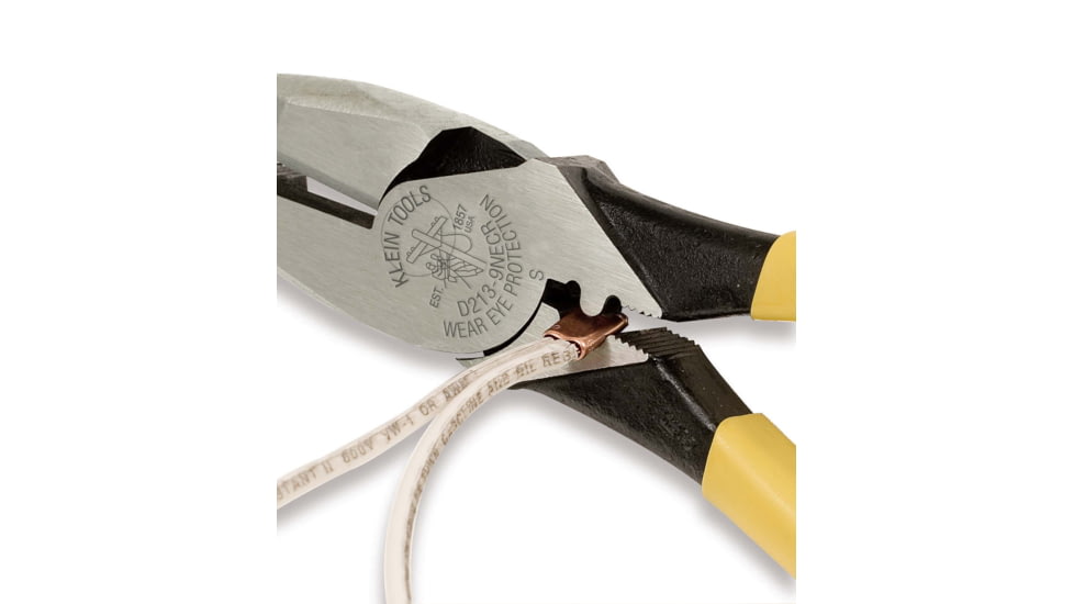 Klein Tools Linemans Crimping Pliers, 9In, Yellow, D213-9NE-CR