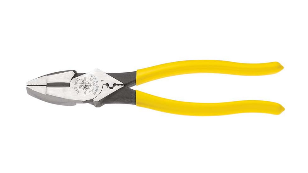 Klein Tools Linemans Crimping Pliers, 9In, Yellow, D213-9NE-CR