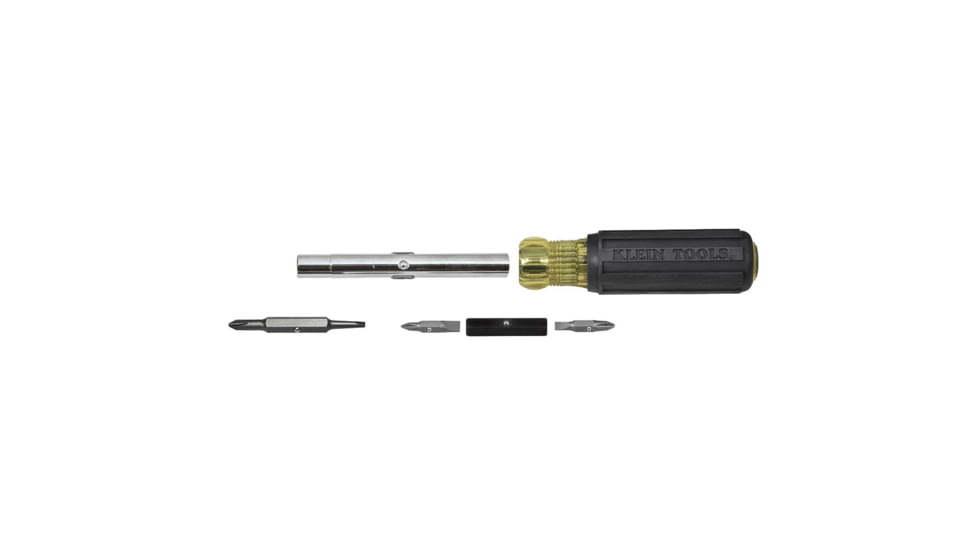Klein Tools Multi-Bit Screwdriver/Nut Driver, 10in1, Heavy Duty, Black/Yellow, 32557