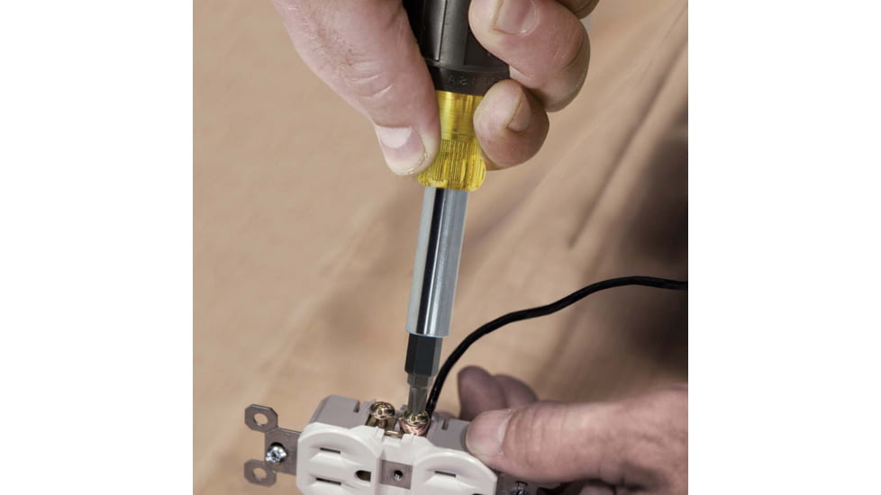 Klein Tools Multi-Bit Screwdriver/Nut Driver, 10in1, Heavy Duty, Black/Yellow, 32557