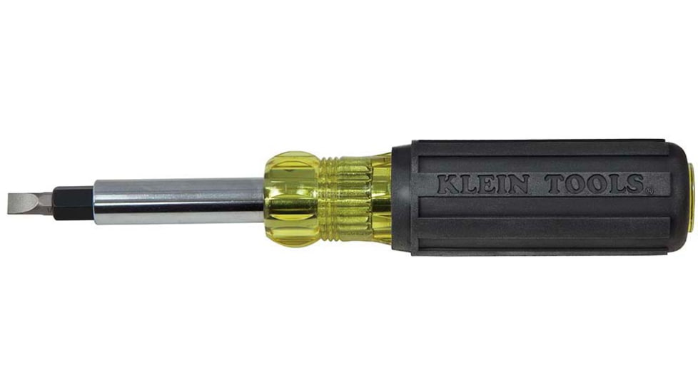 Klein Tools Multi-Bit Screwdriver/Nut Driver, 10in1, Heavy Duty, Black/Yellow, 32557