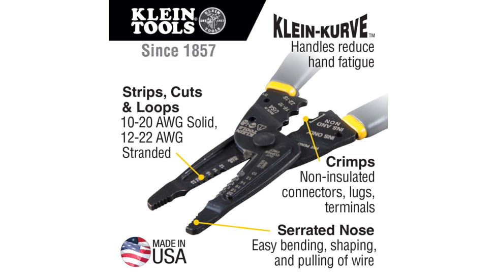 Klein Tools Nose Wire Stripper/Crimper Long, 1009