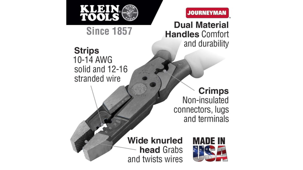 Klein Tools Pliers w/Crimper Hybrid, J215-8CR