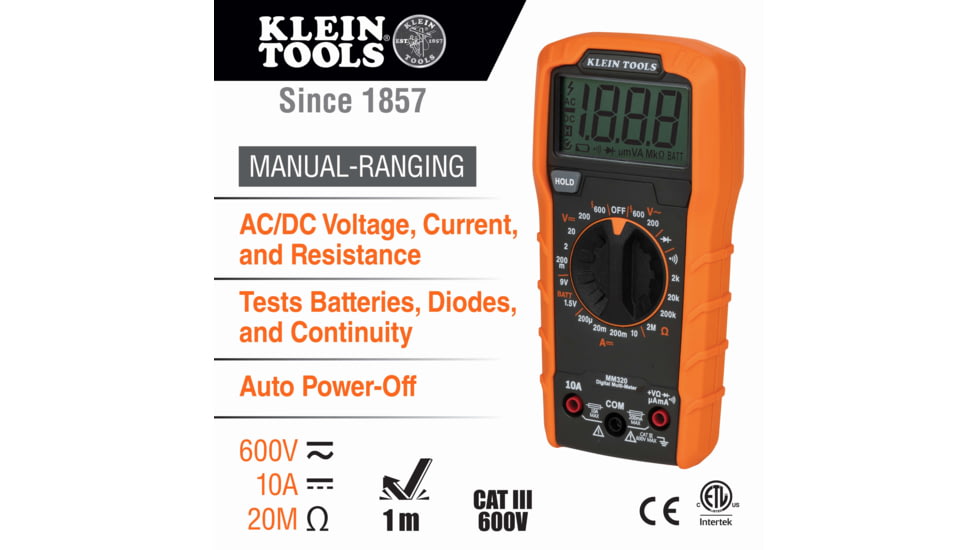 Klein Tools Premium Electrical Test Kit, Orange/Black, 69355