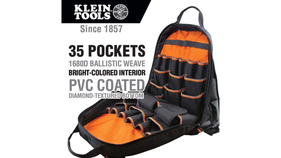 Klein Tools Pro Tool Gear Backpack Tradesman, 55475