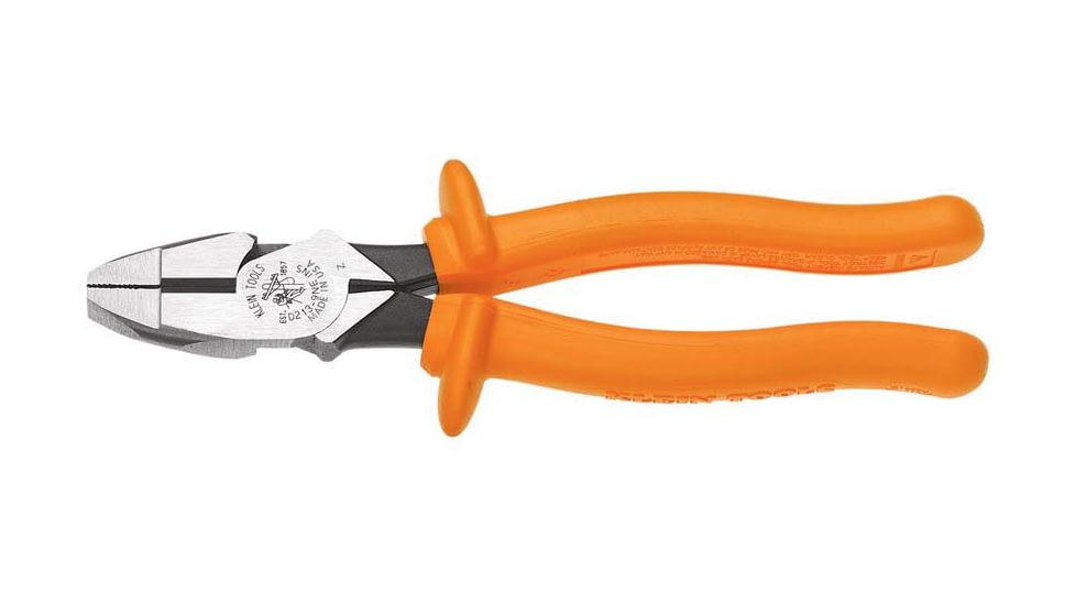 Klein Tools Side Cutting Pliers, New England Insulated, 9In, Orange, D213-9NE-INS