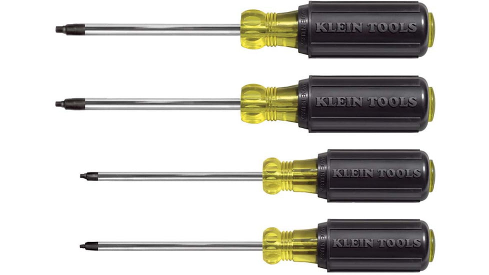 Klein Tools Square Reces Screwdriver Set, 4Piece, Black/Yellow, 85664