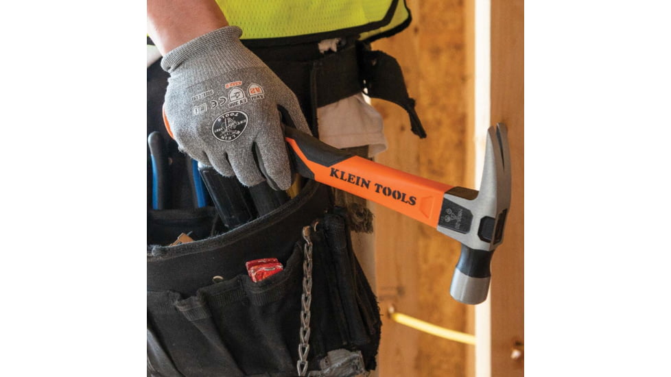 Klein Tools Straight-Claw Hammer, 18oz, 15In, Orange/Black, H80718