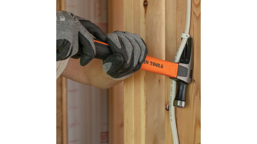 Klein Tools Straight-Claw Hammer, 18oz, 15In, Orange/Black, H80718