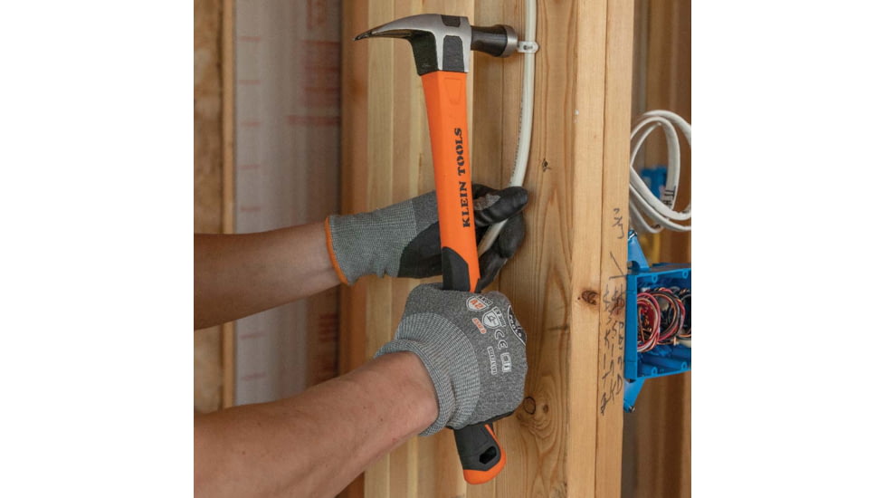 Klein Tools Straight-Claw Hammer, 18oz, 15In, Orange/Black, H80718