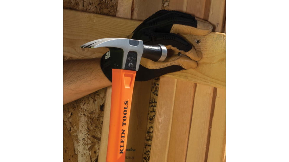 Klein Tools Straight-Claw Hammer, 18oz, 15In, Orange/Black, H80718