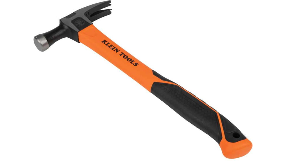 Klein Tools Straight-Claw Hammer, 18oz, 15In, Orange/Black, H80718
