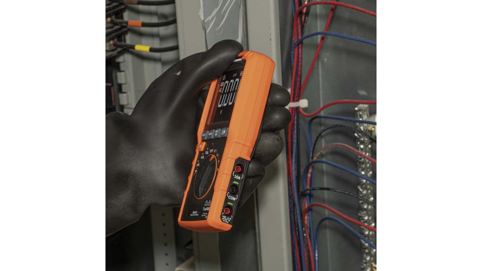 Klein Tools TRMS Auto-Ranging Slim Digital Multimeter, 600V, Temp, Orange/Black, MM450