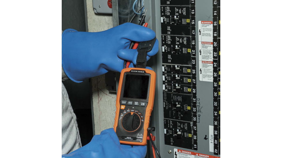 Klein Tools TRMS Auto-Ranging Slim Digital Multimeter, 600V, Temp, Orange/Black, MM450