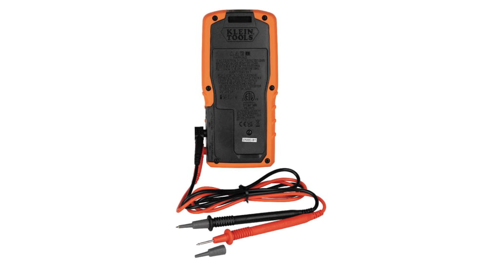 Klein Tools TRMS Auto-Ranging Slim Digital Multimeter, 600V, Temp, Orange/Black, MM450