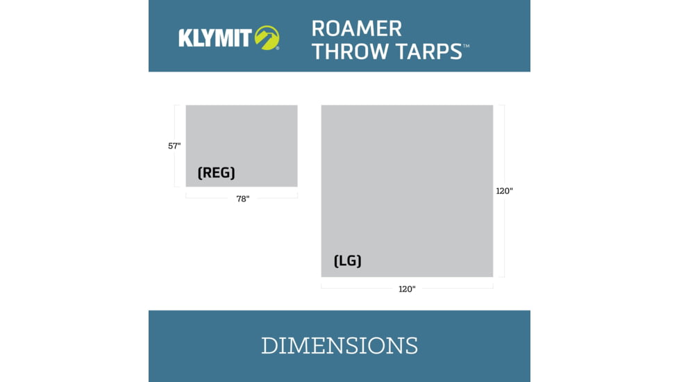 Klymit Roamer Throw Tarp, Grey, Large, 09RMGY01D