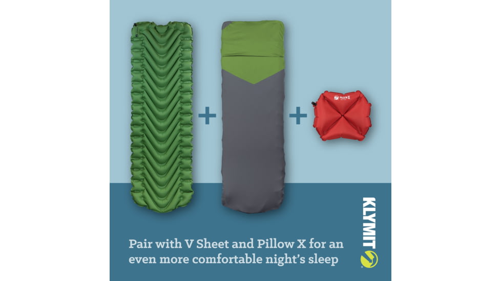 Klymit Static V Sleeping Pad, Green, Regular, 06SVGR02C
