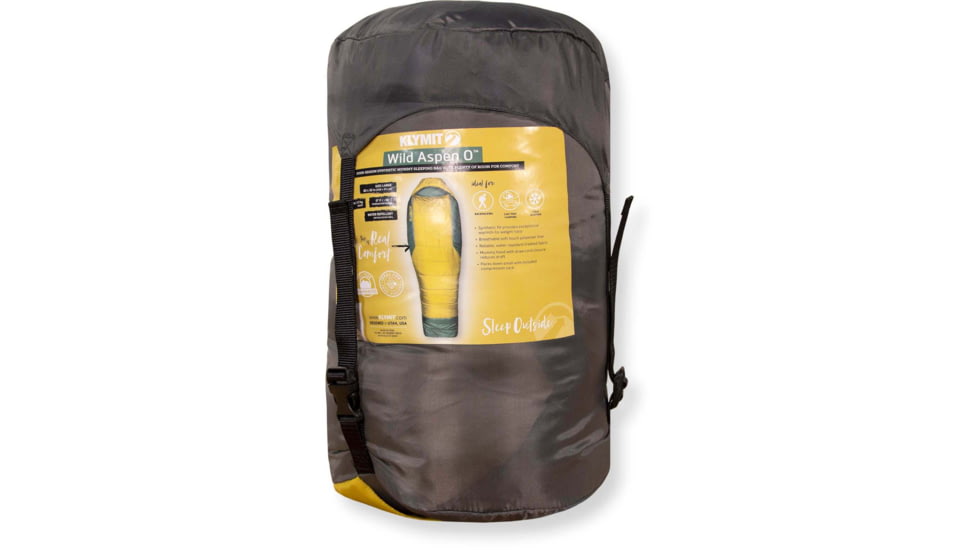 Klymit Wild Aspen Sleeping Bag, 0 Degrees, Yellow, Large, 13WAYL00D