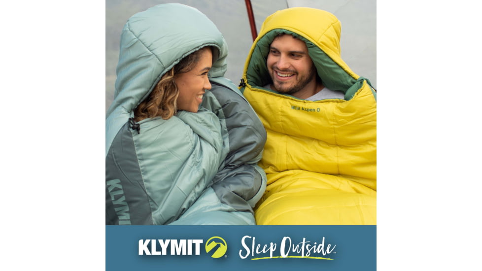 Klymit Wild Aspen Sleeping Bag, 0 Degrees, Yellow, Large, 13WAYL00D