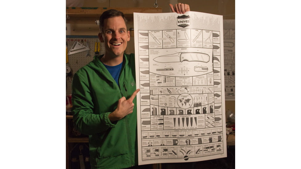 Knafs A Modern Guide to Knives - Knife Poster - 24x36in, Rolled/Tubed, White, KNAFS-00001