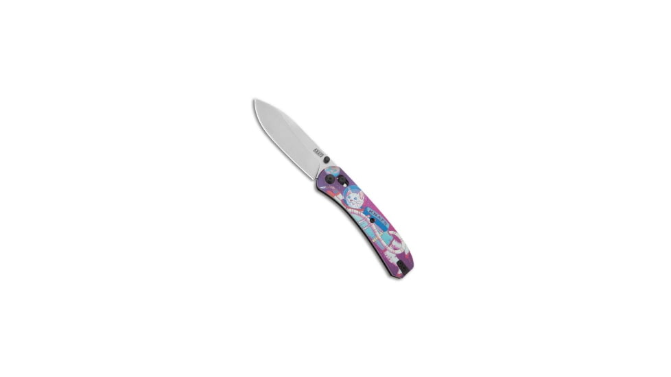 Knafs Co. KNAFS Lander 2 Pre-Built Clutch Lock Knife Kitty Cosmo Crew G-10 3.25" SW, Pink/Purple, CPM S35VN, adult, BHQ-208421