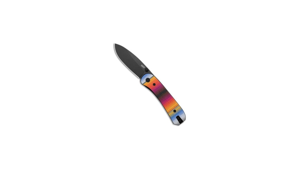 Knafs KNAFS Lander 1 Liner Lock Knife Mexican Blanket Printed G-10 2.75" Black SW, Black/Blue/Orange/Yellow, D2, adult, BHQ-234110