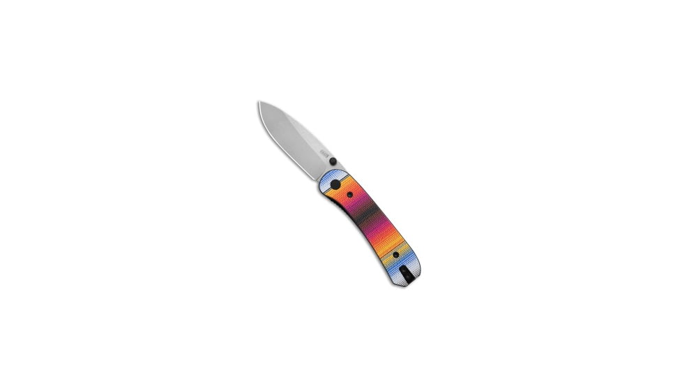 Knafs KNAFS Lander 1 Liner Lock Knife Mexican Blanket Printed G-10 2.75" SW, Black/Blue/Orange/Yellow, D2, adult, BHQ-234107