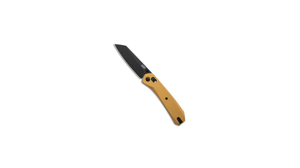 Knafs KNAFS Lander 2 Clutch Lock Reverse Tanto Knife Gold Aluminum 3.25" Black, Gold, Elmax, adult, BHQ-236064