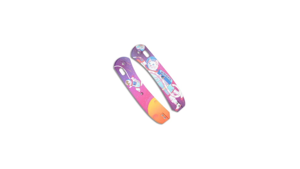 Knafs KNAFS Lander 2 G-10 Knife Scales Kitty Cosmo Crew, Purple/White, adult, BHQ-207019