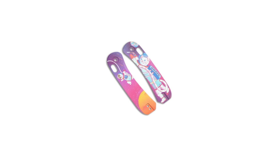 Knafs KNAFS Lander 3 G-10 Knife Scales Kitty Cosmo Crew, Purple/White, adult, BHQ-207016