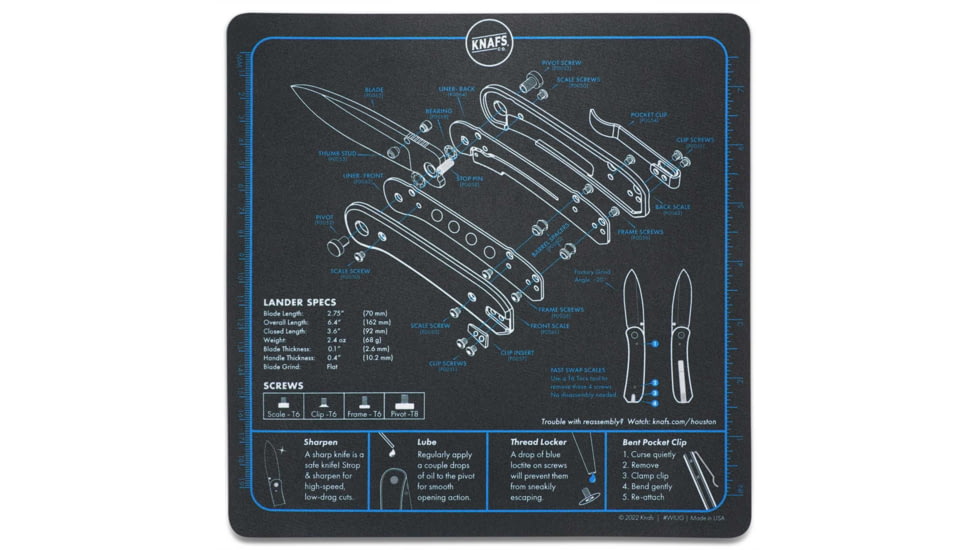 Knafs Lander 1 Knife Shop Mat/Mouse Pad, Black, KNAFS-00076