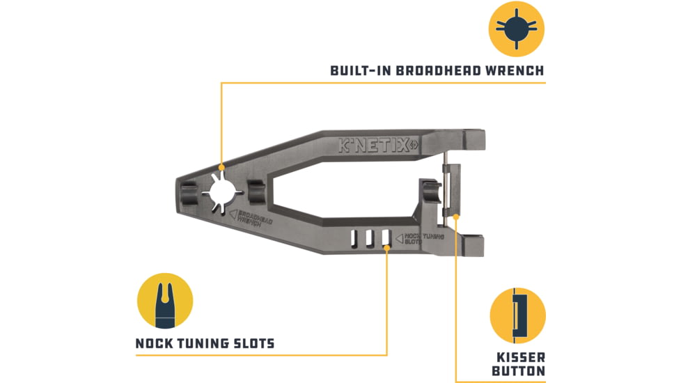 KNetix Lumen Bow Square Multitool, 3-in-1 Archery Tool, Gray/Orange, 6 in, 6090