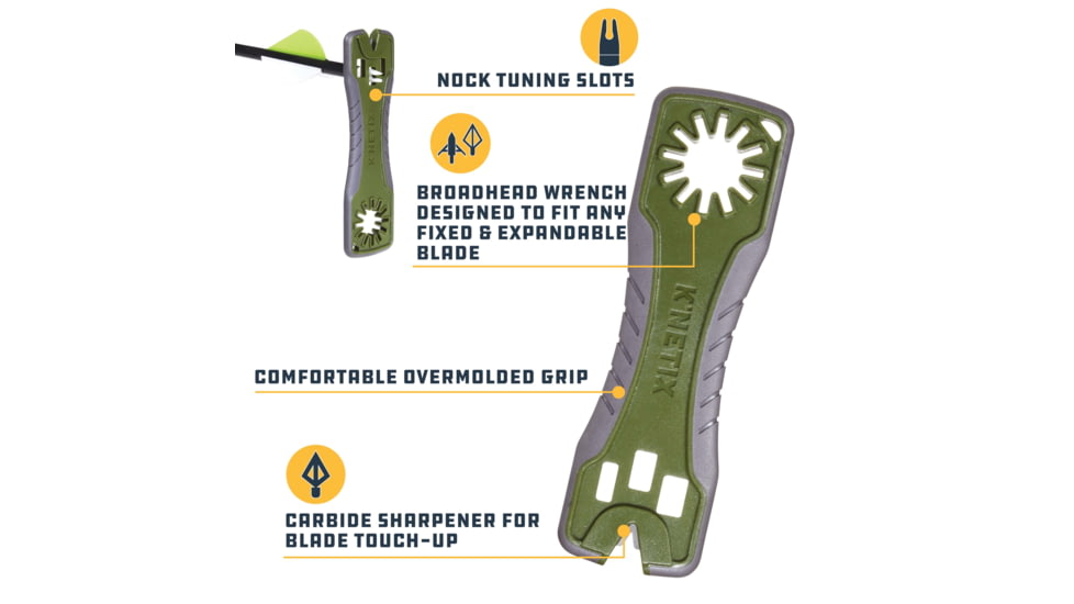 KNetix MV Broadhead Wrench and Sharpener, Gray/Olive, 14710