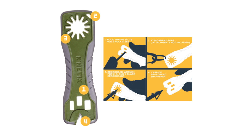 KNetix MV Broadhead Wrench and Sharpener, Gray/Olive, 14710