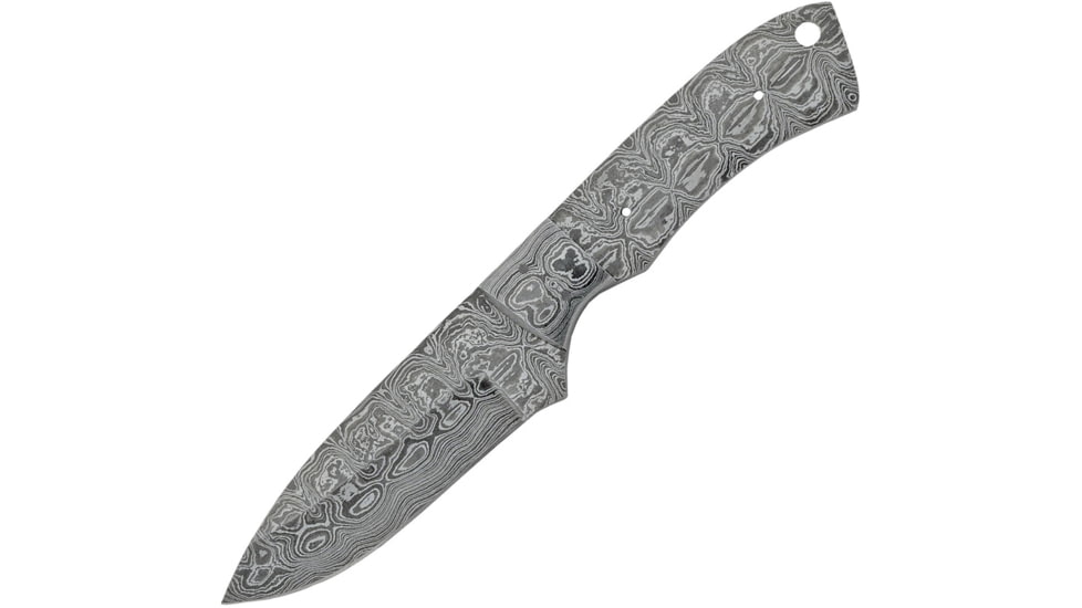 Knifemaking Damascus Blade Blank Fixed Blade Knife, 8 1/4in Fixed Blade Knife, Blade Blank, 8.25in Overall, 4in Damascus Steel Blade, Damascus Steel Handle, Damascus Guard, Full Tang, BL-DM2722
