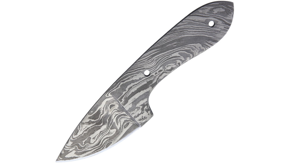 Knifemaking Drop Point Damascus Blade, 6in Fixed Blade Knife, 6in Overall, 2.25in Damascus Steel Drop Point, One-Piece Construction, BL124 / SM1008