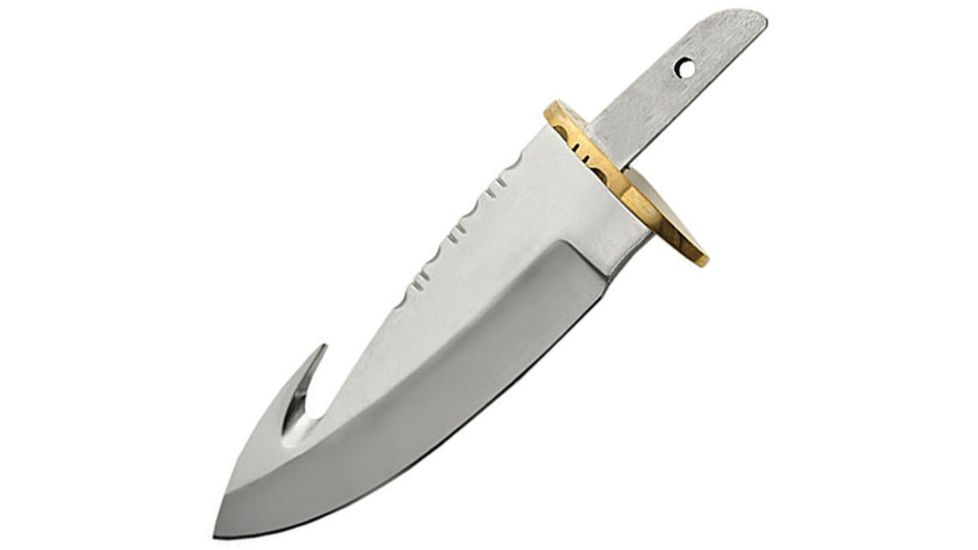 Knifemaking Guthook Blade With Sheath Fixed Blade Knife, 4in, Stainless Steel, Standard Edge, Mirror Polish, Handle BLSOB2