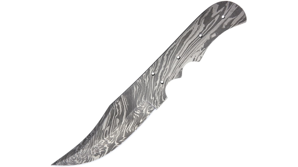Knifemaking Skinner Damascus Blade, 9 1/4in overall Fixed Blade Knife, 9.25in Overall, 4.25in Damascus Steel Upswept Skinner Blade, One-Piece Construction, BL123 / SM1010